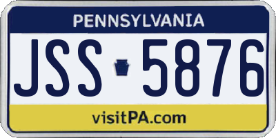 PA license plate JSS5876