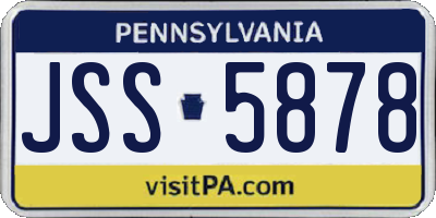 PA license plate JSS5878