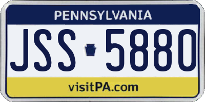 PA license plate JSS5880