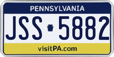 PA license plate JSS5882
