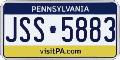 PA license plate JSS5883