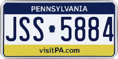 PA license plate JSS5884