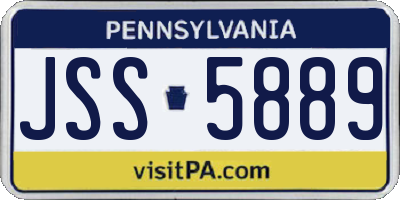 PA license plate JSS5889