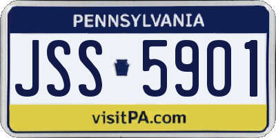 PA license plate JSS5901