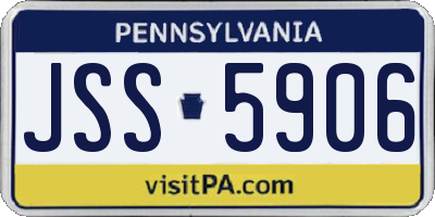 PA license plate JSS5906