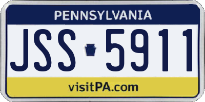 PA license plate JSS5911