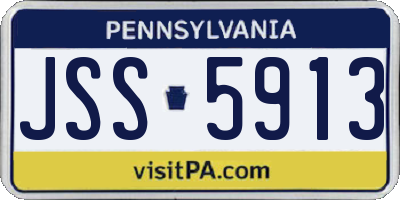 PA license plate JSS5913