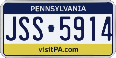 PA license plate JSS5914