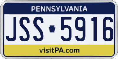 PA license plate JSS5916
