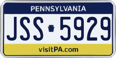 PA license plate JSS5929