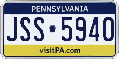 PA license plate JSS5940