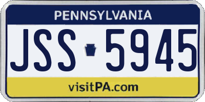PA license plate JSS5945