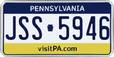 PA license plate JSS5946