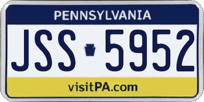 PA license plate JSS5952