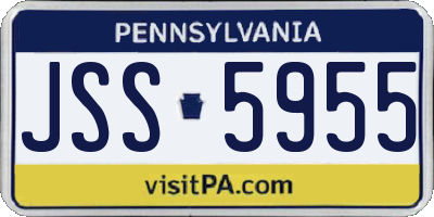PA license plate JSS5955