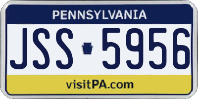 PA license plate JSS5956