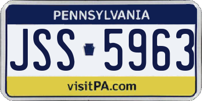 PA license plate JSS5963