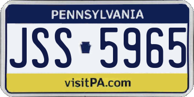 PA license plate JSS5965