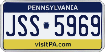 PA license plate JSS5969