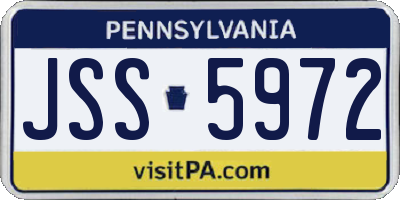 PA license plate JSS5972