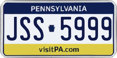 PA license plate JSS5999