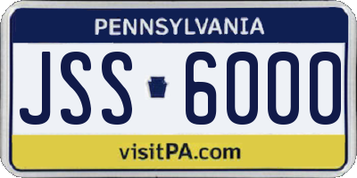 PA license plate JSS6000