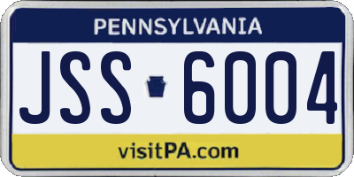 PA license plate JSS6004