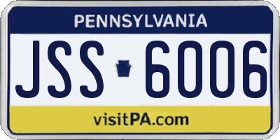 PA license plate JSS6006