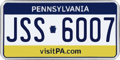 PA license plate JSS6007