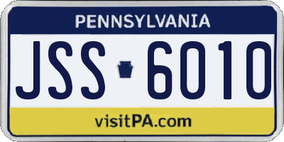 PA license plate JSS6010