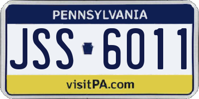 PA license plate JSS6011