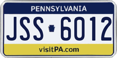 PA license plate JSS6012