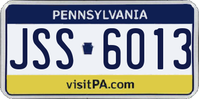 PA license plate JSS6013