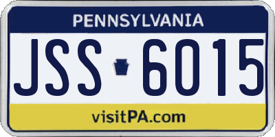 PA license plate JSS6015