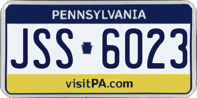 PA license plate JSS6023