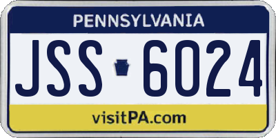 PA license plate JSS6024