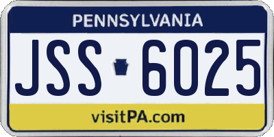 PA license plate JSS6025