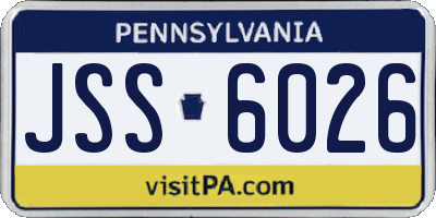 PA license plate JSS6026