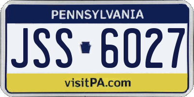 PA license plate JSS6027
