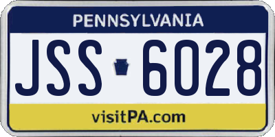 PA license plate JSS6028