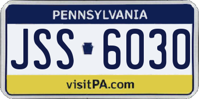 PA license plate JSS6030
