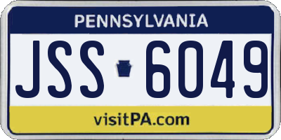 PA license plate JSS6049