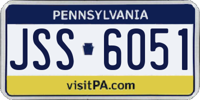 PA license plate JSS6051
