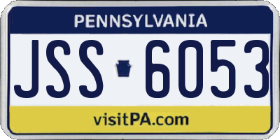 PA license plate JSS6053
