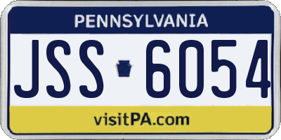 PA license plate JSS6054