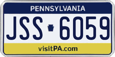 PA license plate JSS6059