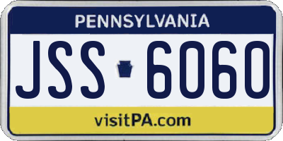 PA license plate JSS6060