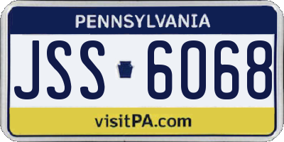 PA license plate JSS6068