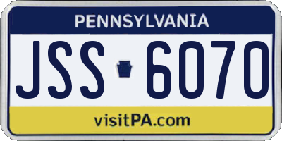 PA license plate JSS6070
