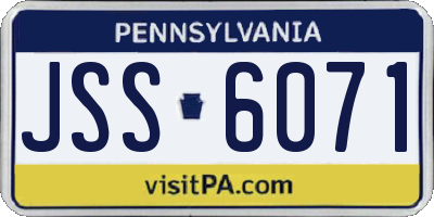 PA license plate JSS6071